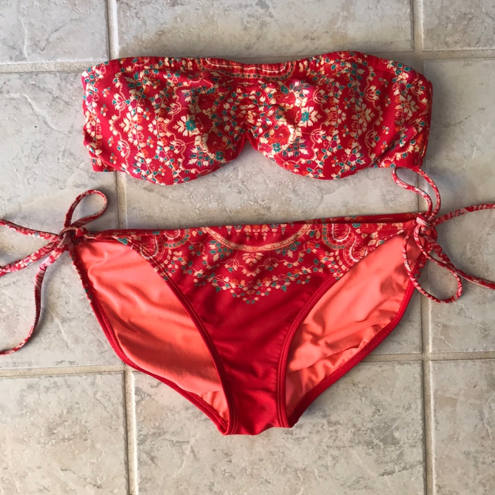 Athleta Swim Bandeau Top & String-Tie Bottom